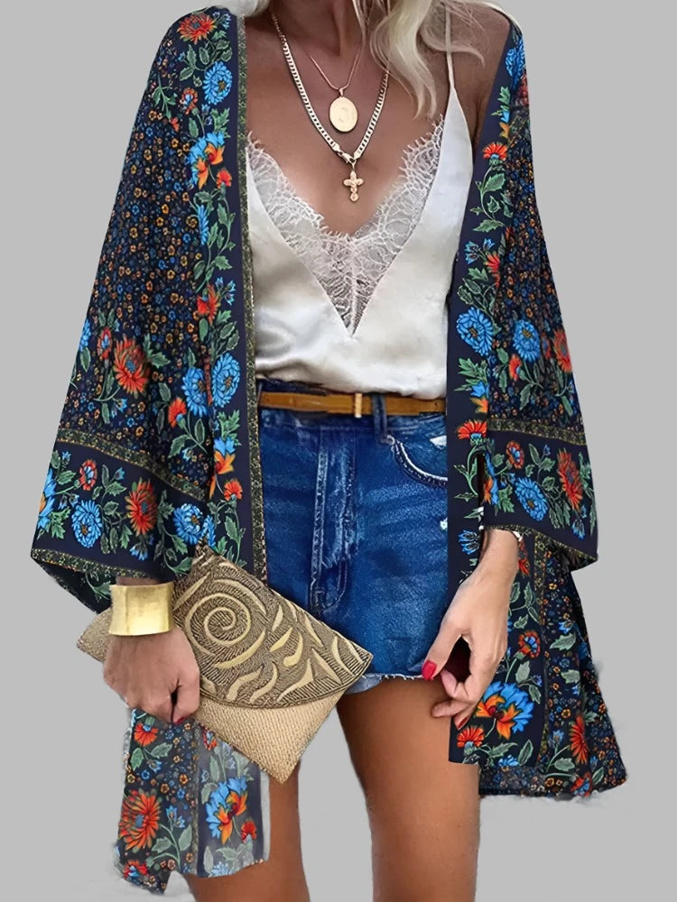 Floral Printed Beach Cardigan