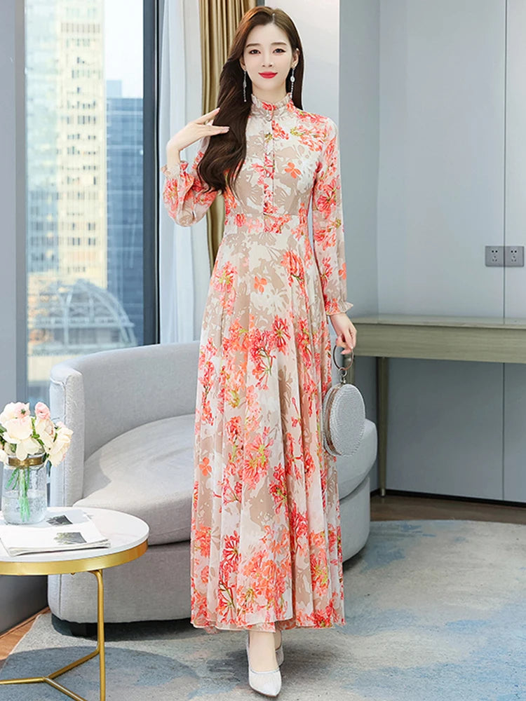 Chiffon Long Sleeve Dress