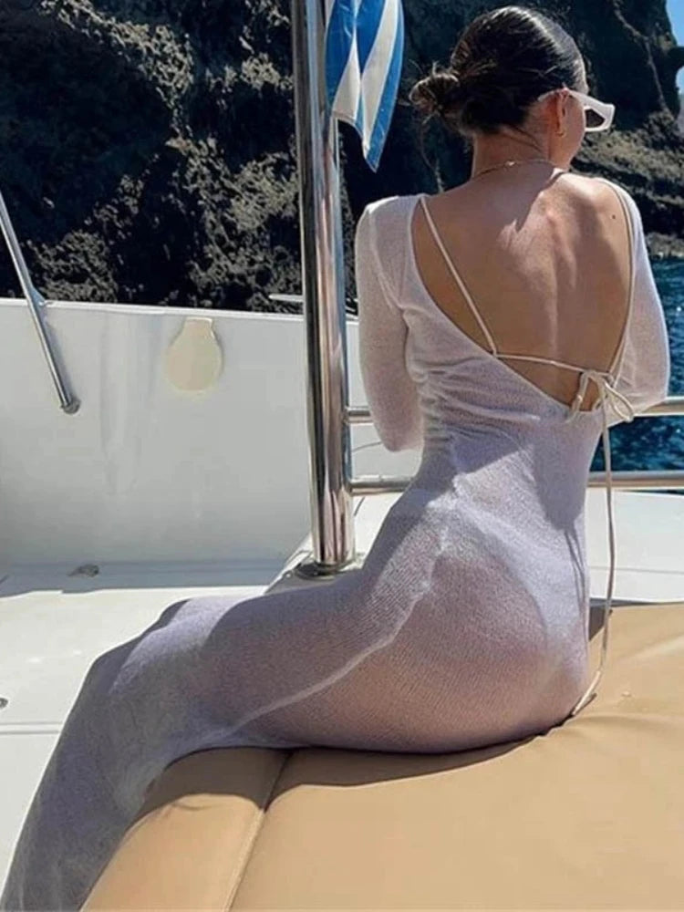 Backless Sexy Beach Long Dress