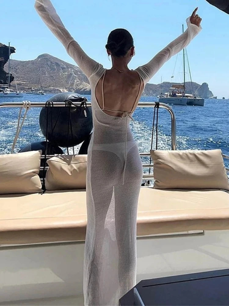 Backless Sexy Beach Long Dress